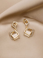Load image into Gallery viewer, Shiny Rhinestone Square Short Earrings For Women - ÈquilibreFashions
