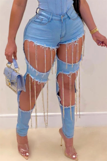 Jacqueline Chained Jeans - ÈquilibreFashions