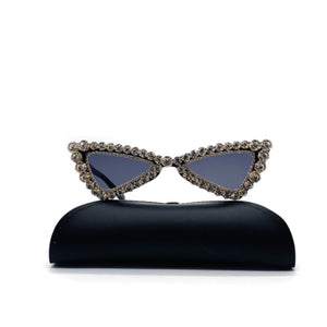 Geometric framed rhinestone sunglasses - ÈquilibreFashions