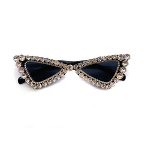 Geometric framed rhinestone sunglasses - ÈquilibreFashions