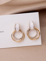 Load image into Gallery viewer, Multiple Circle Rhinestone Patchwork Earrings Design - ÈquilibreFashions
