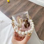 Load image into Gallery viewer, Faux Pearl Cylindrical Transparent Acrylic Mini Chain Bags - ÈquilibreFashions
