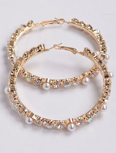 Luxury stone hoop earrings - ÈquilibreFashions