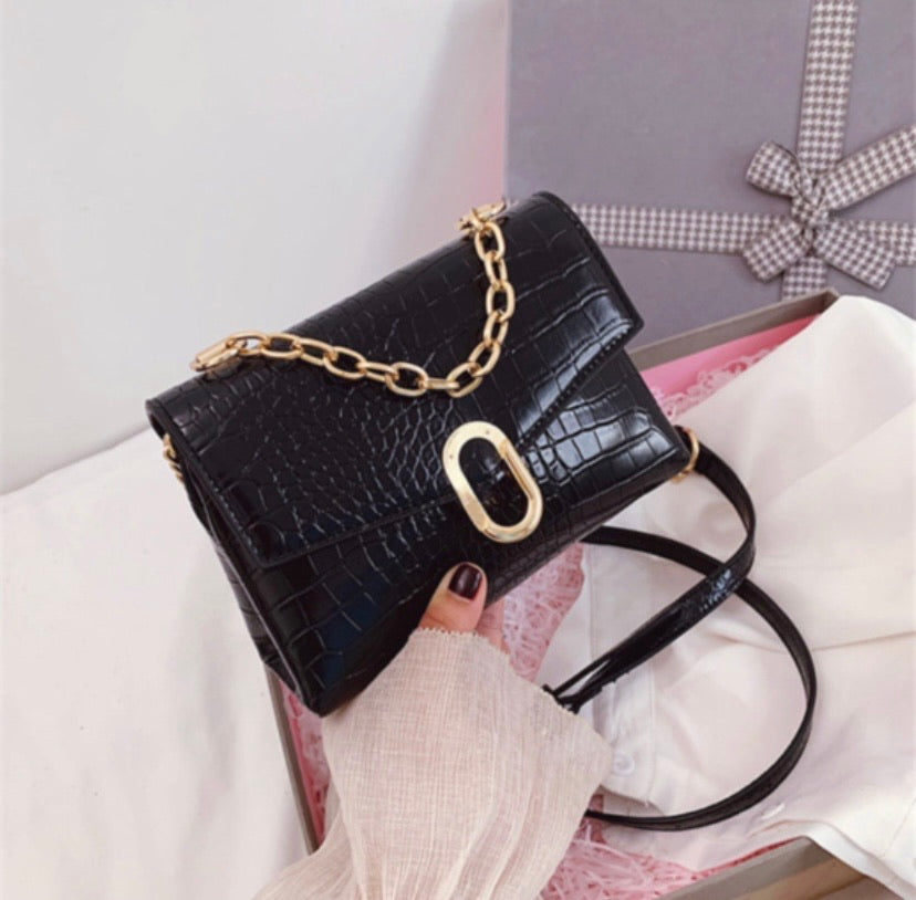 New four colors crocodiles magnetic buckle closure stylish PU crossbody - ÈquilibreFashions