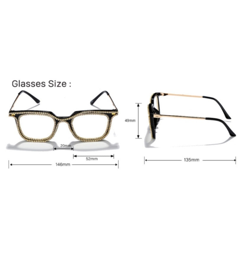 Fashion Frame Rhinestone Glasses - ÈquilibreFashions