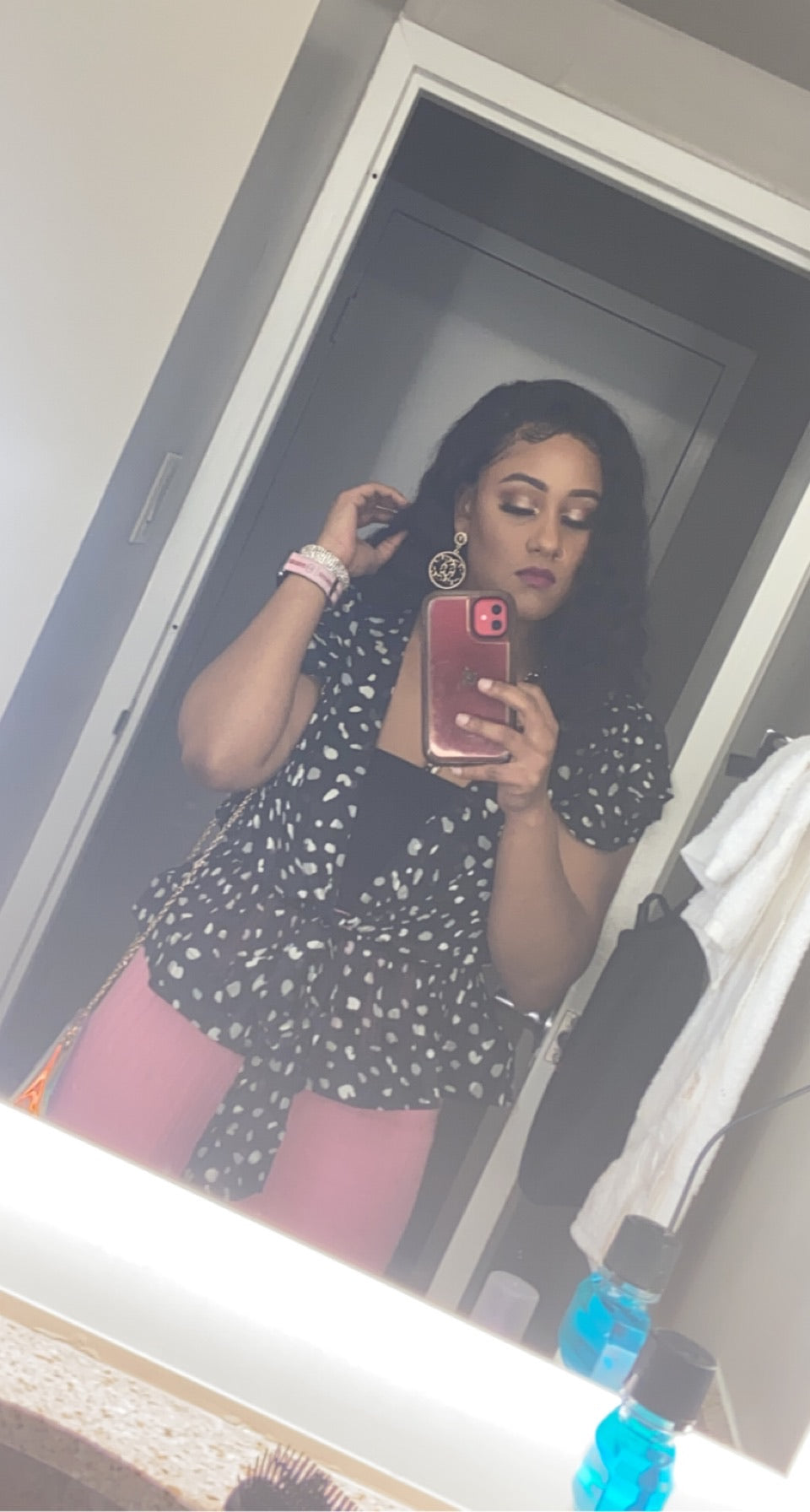 Black Spotted Stripe Flutter Top - ÈquilibreFashions
