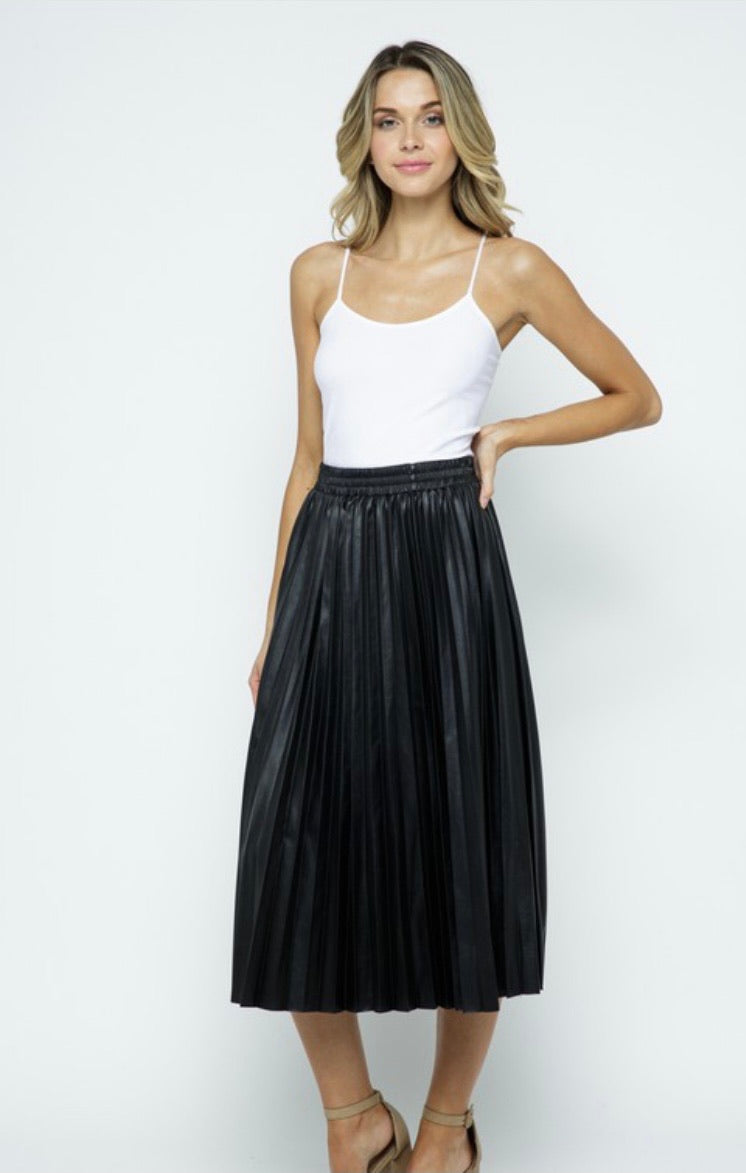 Good Will Hunting Faux Leather Skirt - ÈquilibreFashions