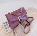 Load image into Gallery viewer, New four colors crocodiles magnetic buckle closure stylish PU crossbody - ÈquilibreFashions
